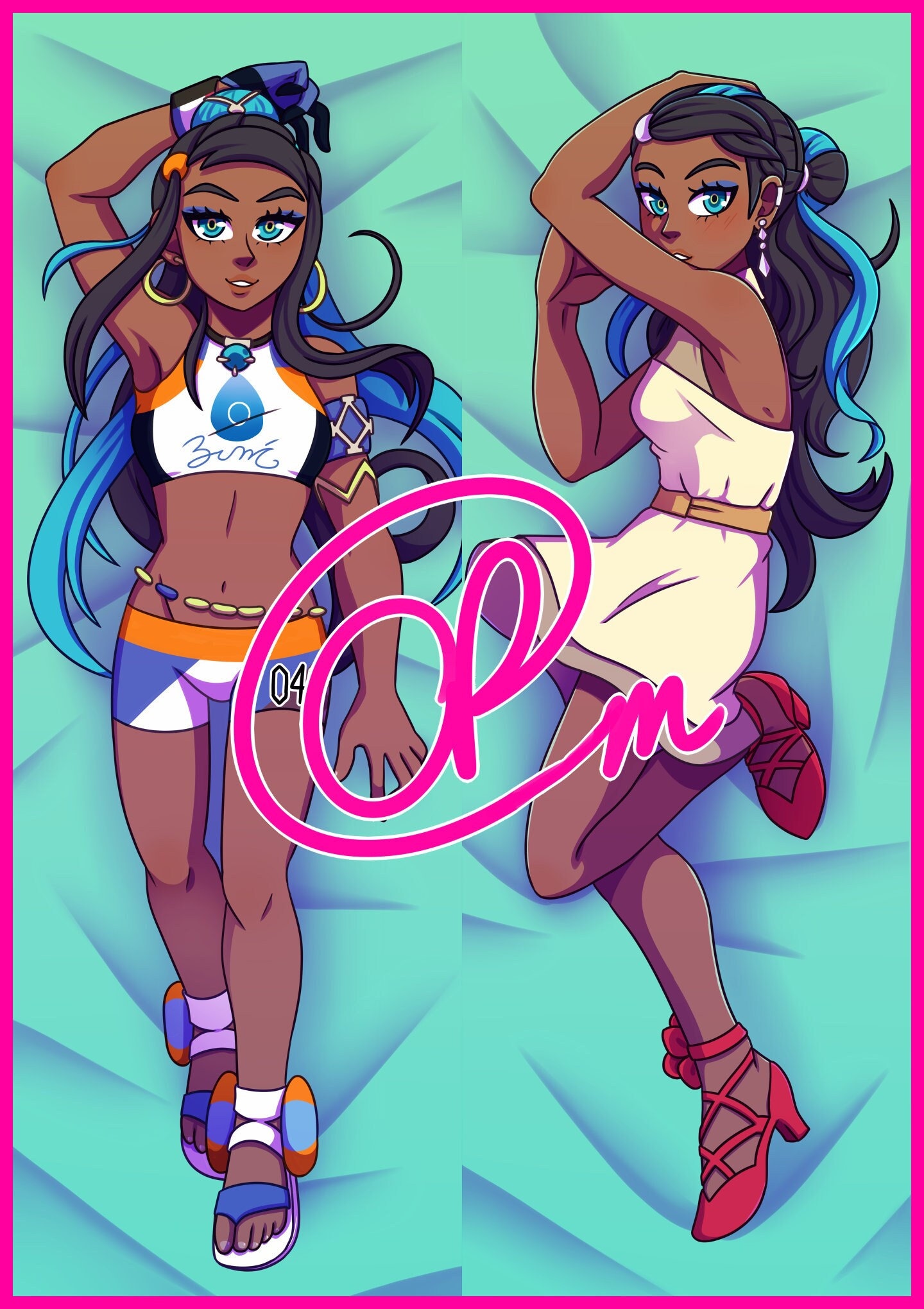 Gym Leader Nessa pokemon Dakimakura body Pillowcase Etsy Canada