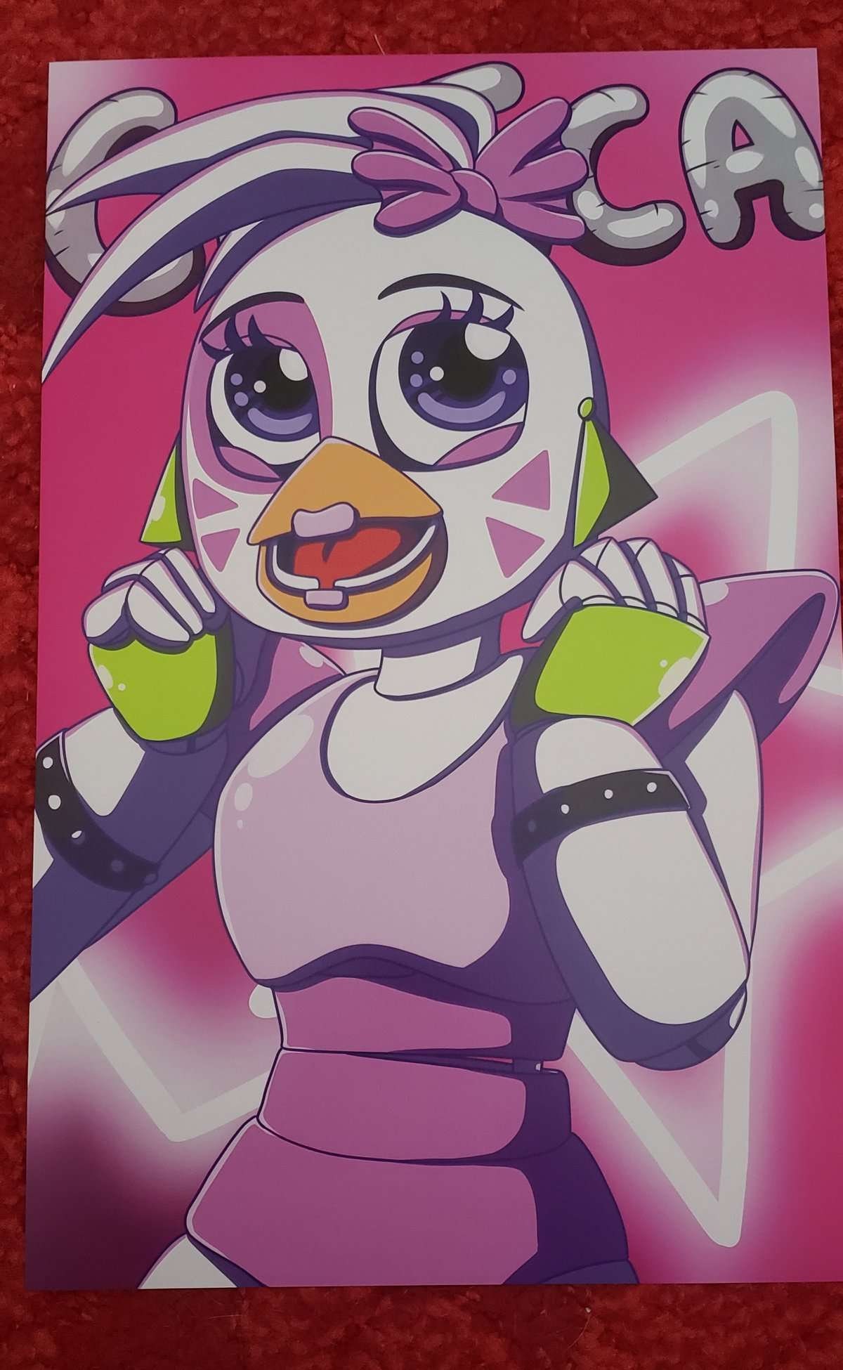 FNAF Glamrock Bonnie 5x7in Art Print 