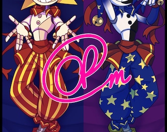Fanon version Sundrop/Moondrop (Five Nights at Freddy's : faille de sécurité) Dakimakura/taie d'oreiller