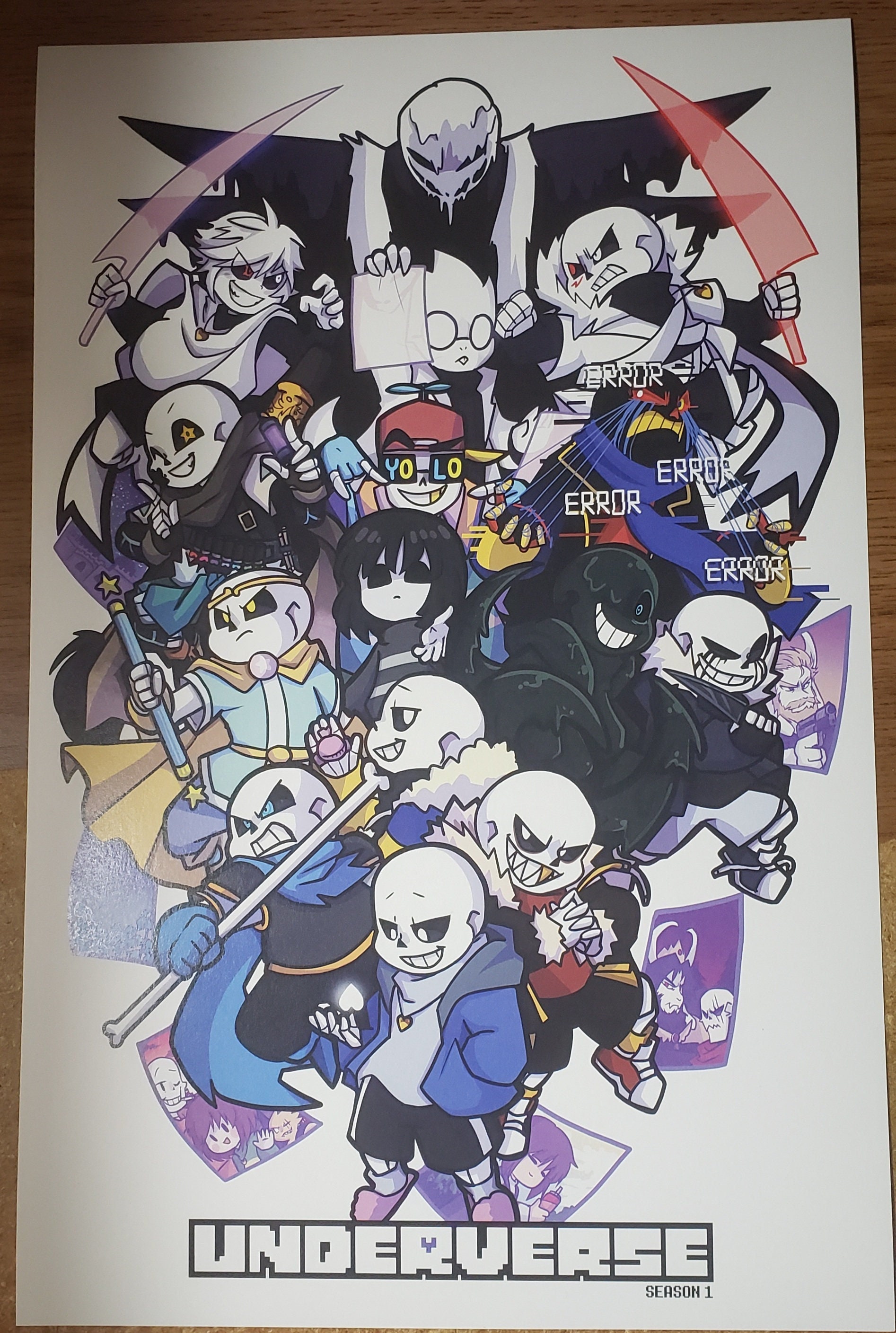 Cross Sans and XPapyrus Underverse Poster by secrettps