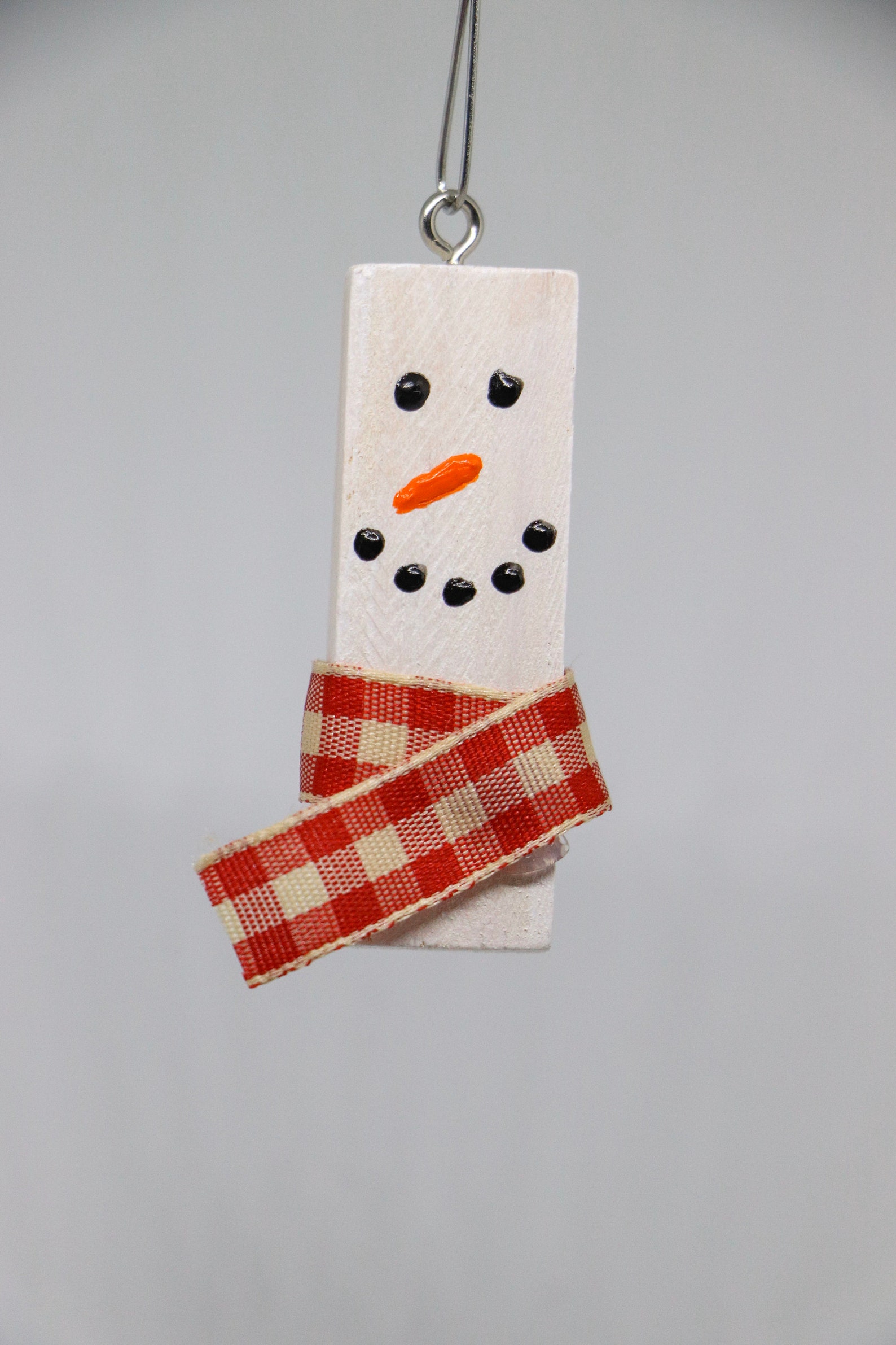 Mini Snowman Ornament Upcycled Jenga Pieces | Etsy