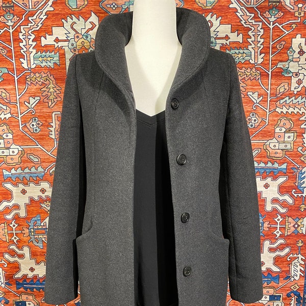 ON SALE! Womens Italian Wool/Cashmere Cocoon Coat / XXS / Aritzia / Minimalist / Wilfred  / Peacoat / Grey / Gray / Classic / Winter / Warm