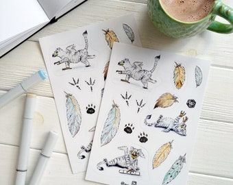 Griffins stickerpack: A5 vinyl for scrapbooking and fantasy lovers
