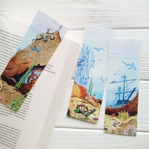 Set of 3 bookmarks - Under the sea