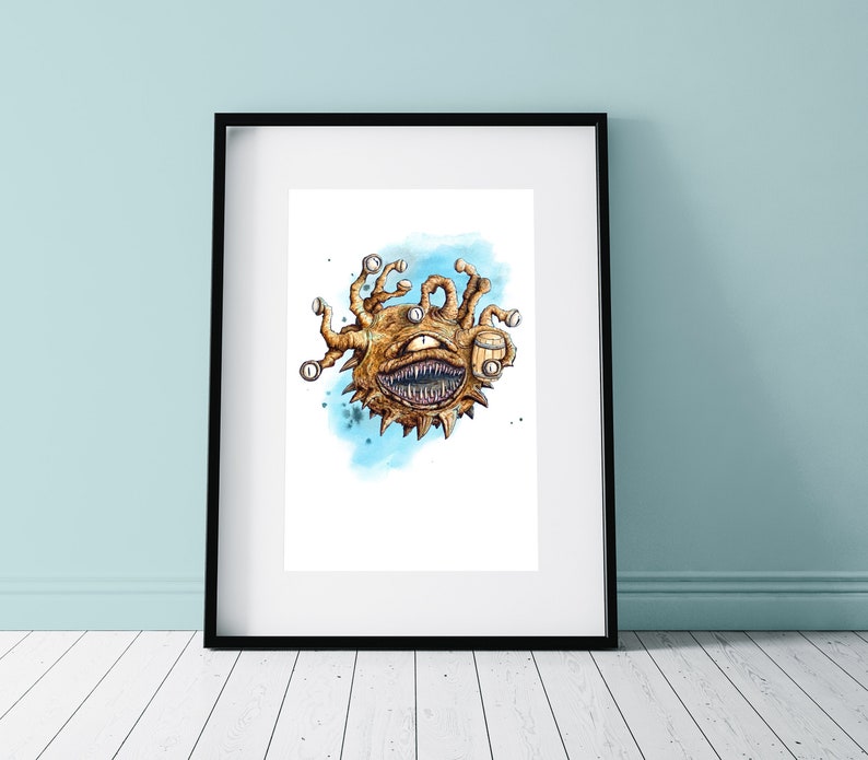 Beholder Rpg Poster / Dnd Print / Pathfinder D&D Wall Art / Geek Art Print. Ideal gift for a geek and rolliste image 1