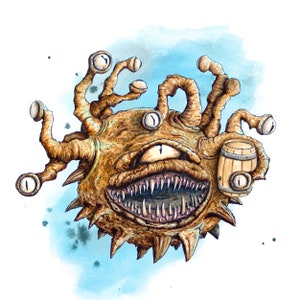 Beholder Rpg Poster / Dnd Print / Pathfinder D&D Wall Art / Geek Art Print. Ideal gift for a geek and rolliste image 2