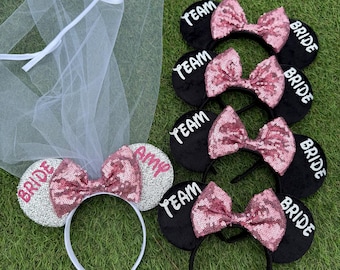 Disney bruid vrijgezellenfeest Minnie Mouse oren bruidsfeest bruidsmeisje bruidsmeisje team squadron stam cadeau accessoires