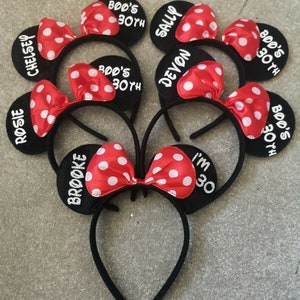 Personalised Matching Family Disney Trip Minnie Mouse Ears Mickey Bow Any Name headband image 6