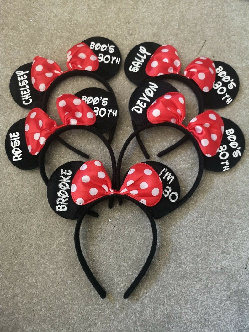 Personalised Matching Family Disney Trip Minnie Mouse Ears Mickey Bow Any Name headband image 6