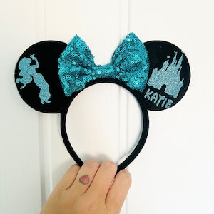 Personalised Disney Princess Jasmine Aladdin Minnie Mouse Ears Mickey Bow headband