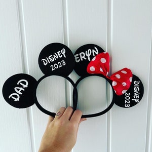 Bandeau personnalisé assorti assorti en famille Disney Trip, oreilles de Minnie, nœud de Mickey, n'importe quel nom 2024 Disneyland Paris Disney world image 8