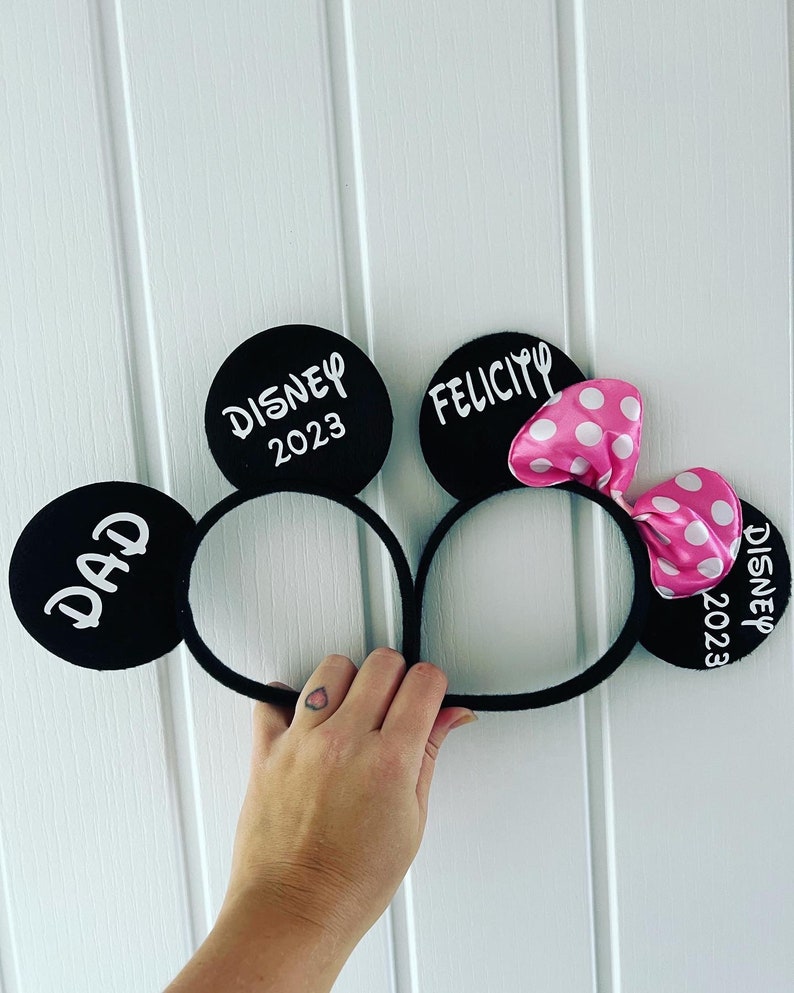 Personalised Matching Family Disney Trip Minnie Mouse Ears Mickey Bow Any Name headband image 9