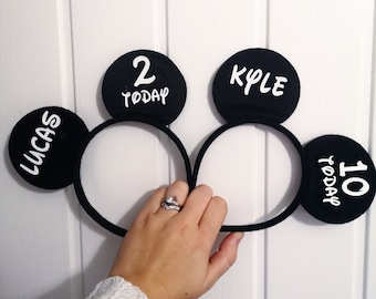 Personalised Birthday Minnie Mouse Ears Any Age Mickey Mouse