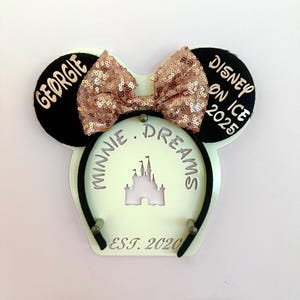 Voyage personnalisé en famille Disney sur la glace, oreilles de Minnie, nœud de Mickey, n&#39;importe quel nom