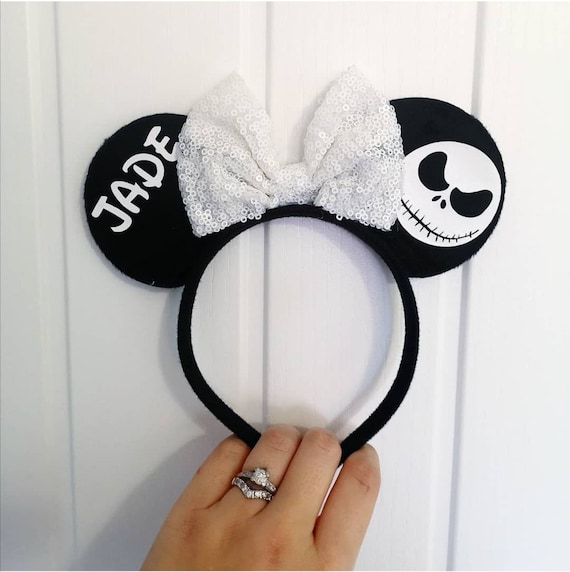 Personalised Pumpkin King Jack Skeleton Minnie Mouse Ears  display picture 3