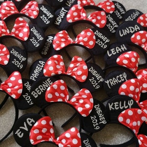 Personalised Matching Family Disney Trip Minnie Mouse Ears Mickey Bow Any Name headband image 5