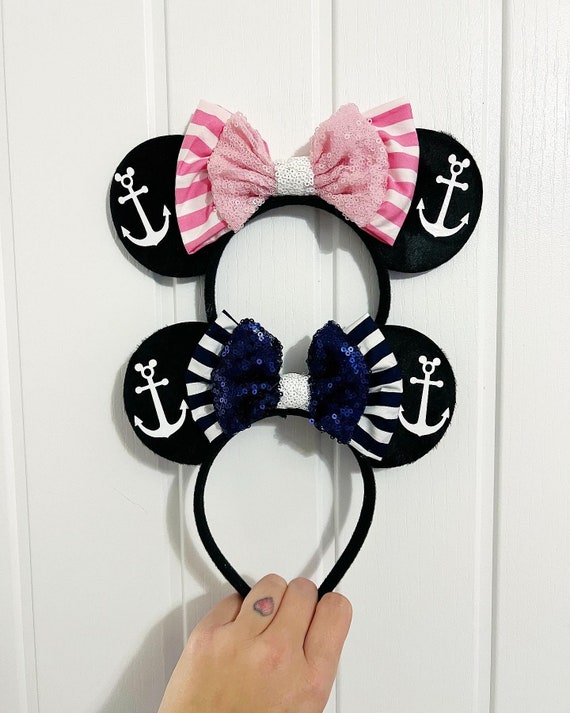 Handmade Anchor Minnie Mouse Ears Headband Handmade Disney Minnie Mouse Ears- Nautical Anchors | eBay main image 3
