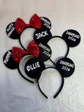 Personalised Matching Family Disney Trip Minnie Mouse Ears Mickey Bow headband Disneyland Paris Disney world 2026
