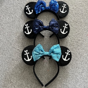 Disney Cruise ship Minnie Mouse Ears Headband Mickey matching family boys girls bow
