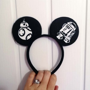 Personalised Disney Star Wars Trip Minnie Mickey Mouse Ears Headband Bow Character boys girls hat reveal