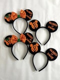 Personalised Matching Family Halloween Disney Trip Minnie Mouse Ears Mickey Bow Any Name headband 2025 Disneyland Paris Disney world Scary