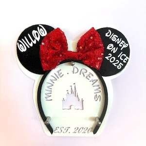 Personnalisés filles garçons assortis famille Disney sur la glace voyage Minnie oreilles Mickey noeud 2024 2025