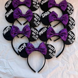 Disney bruid vrijgezellenfeest Minnie Mouse oren bruidsfeest glitter strik bruidsmeisje afbeelding 11