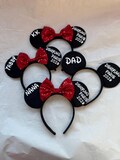 Boys girls Personalised Matching Family Disney Trip Minnie Mouse Ears Mickey Bow headband 2026 Christmas gift reveal announcement cruise
