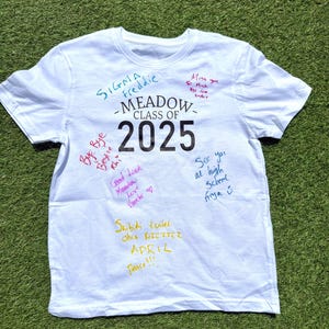 Personalised name class of 2025 school leavers tshirt top girls boys gift last day