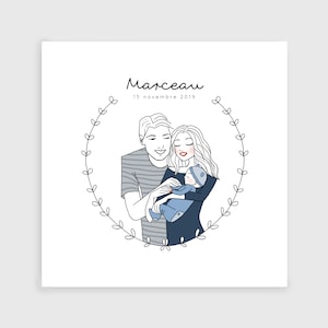 Customizable birth announcements in batches - Family (from 0.95eu/unit)