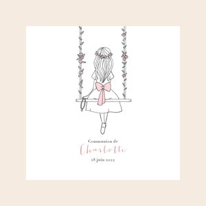 Announcement Swing Communion Baptism Girl by customizable batch (from 0.95eur/unit)