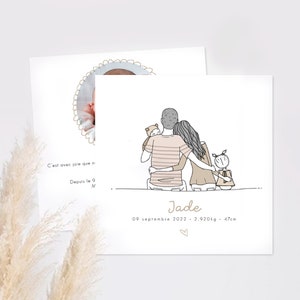 Birth announcement in customizable batch - Family of back to compose (from 0.95eur/unit)