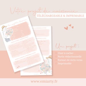 Hoja de Proyecto / Plan de Nacimiento para imprimir y descargar