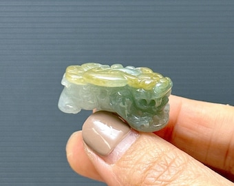 貔貅翡翠ペンダント：天然緑/黄ビルマ産フェイクイ - Etsy 日本