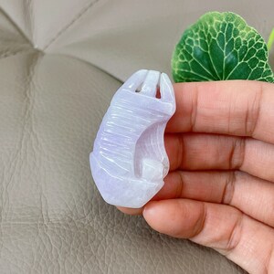 Ciondolo di giada per barca a vela, collana di giadeite, giada naturale di grado A, lavanda, intagliata a mano, giadeite birmana