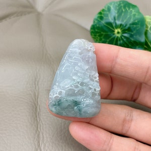 Natural Scenery Jadeite Jade Pendant Necklace, Outdoor Landscape, Type A Jade, Burmese Jadeite, Certified Grade A Jade, Hand Carved