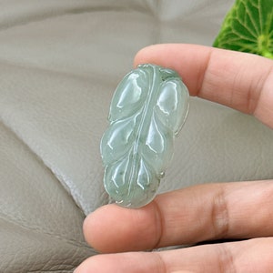 Leaf Jadeite Pendant, Jade Leaf Pendant, Natural Grade A Jade, Hand Carved, Untreated Burmese Jadeite, Gamstone Jade Jewelrt