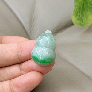 Gourd Jadeite Pendant, Jade Gourd Pendant Necklace, Hand Carved, Untreated Burma Jadeite, Natural Grade A Jade, Hand Carved, Genuine Jadeite