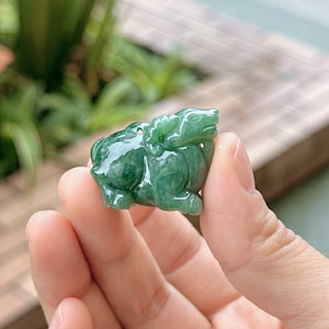 Lucky Goat Jade Pendant, Jadeite Jade Pendant, Grade A Jade, Type A Jade, Untreated, Hand Carved, Burma Jadeite, Fei Cui Jade Jewelry