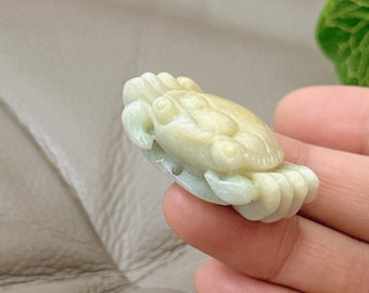 Pendentif en jade du zodiaque du cancer, pendentif du zodiaque du cancer, pendentif en jade de jadéite, sculpté à la main, jadéite de grade A, jadéite de Birmanie non traitée, jade de type A