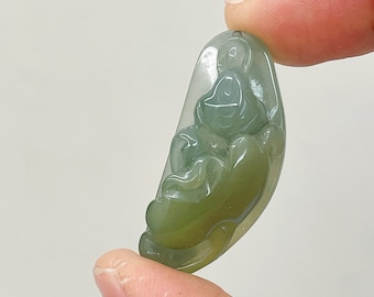 Burmese Jadeite Buddha Pendant: Natural Grade A Jade Necklace