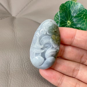 Natural Scenery Jadeite Jade Pendant Necklace, Chinese Vintage Style Outdoor Landscape, Untreated, Burmese Jadeite, Certified Grade A Jade