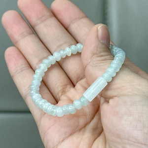 Natuurlijke Birmese Jadeïet Abacus Kralen (5,5 mm) Cilinder Kraal Armband 天然缅甸翡翠 - Edelsteen Birma Jadeiet