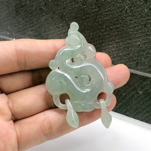 Chinese Phoenix Jadeite Jade Pendant, Jadeite Jade Necklace, Natural Grade A Jade, Untreated, Burmese Burma Gemstones