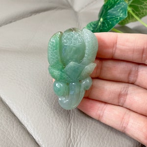 Rose Jadeite Jade Pendant, Jadeite Jade Necklace, Type A, Grade A Jade Certified, Untreated Light Green, Burmese Burma Jadeite Jewelry