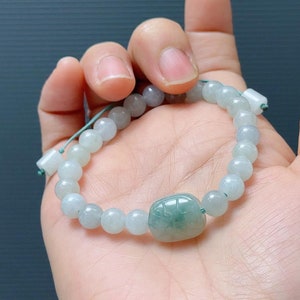 Ronde kralen Birma jade (7 mm) / gesneden jadeiet schildpad armband kralen 6,75&quot;, - , natuurlijke Birmaanse Birma jade, klasse A jade