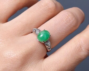Big Jade Ring Haze Translucent Fine Textured Natural Jadeite