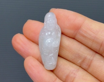 Happy Buddha Jadeite Pendant: Natural Grade A Burma Jade Jewelry