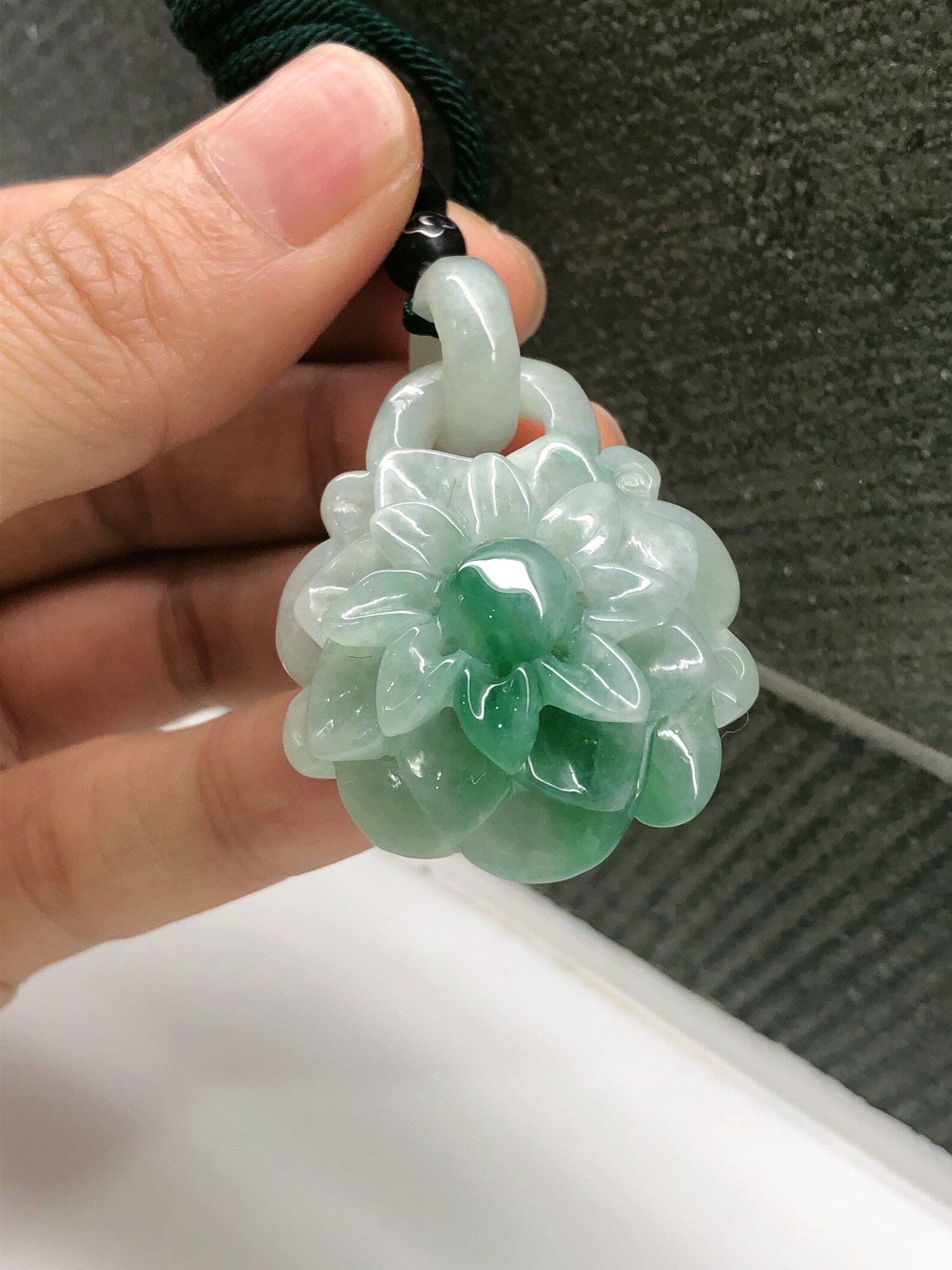 Natural Grade A Jade Pendant Flower Jadeite Jade Pendant Etsy