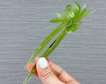Grass Orchid Hairpin, Grass Orchid Jade Hair Stick, Jade Hair Stick, Untreated Natural Xiu Jade, Handcrafted, Gift for Her, Xiu Jade Jewelry